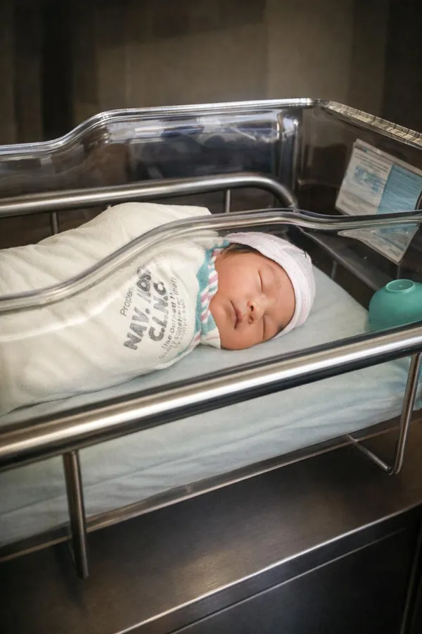 Fresh 48 newborn resting in the hospital